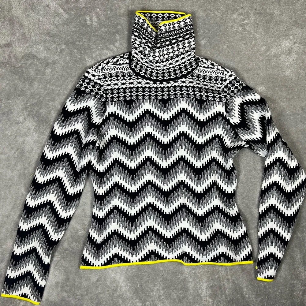 Anthropologie Sweater Womens Large Maeve Ski Slope Turtleneck Cozy Fair Isle - Picture 6 of 9